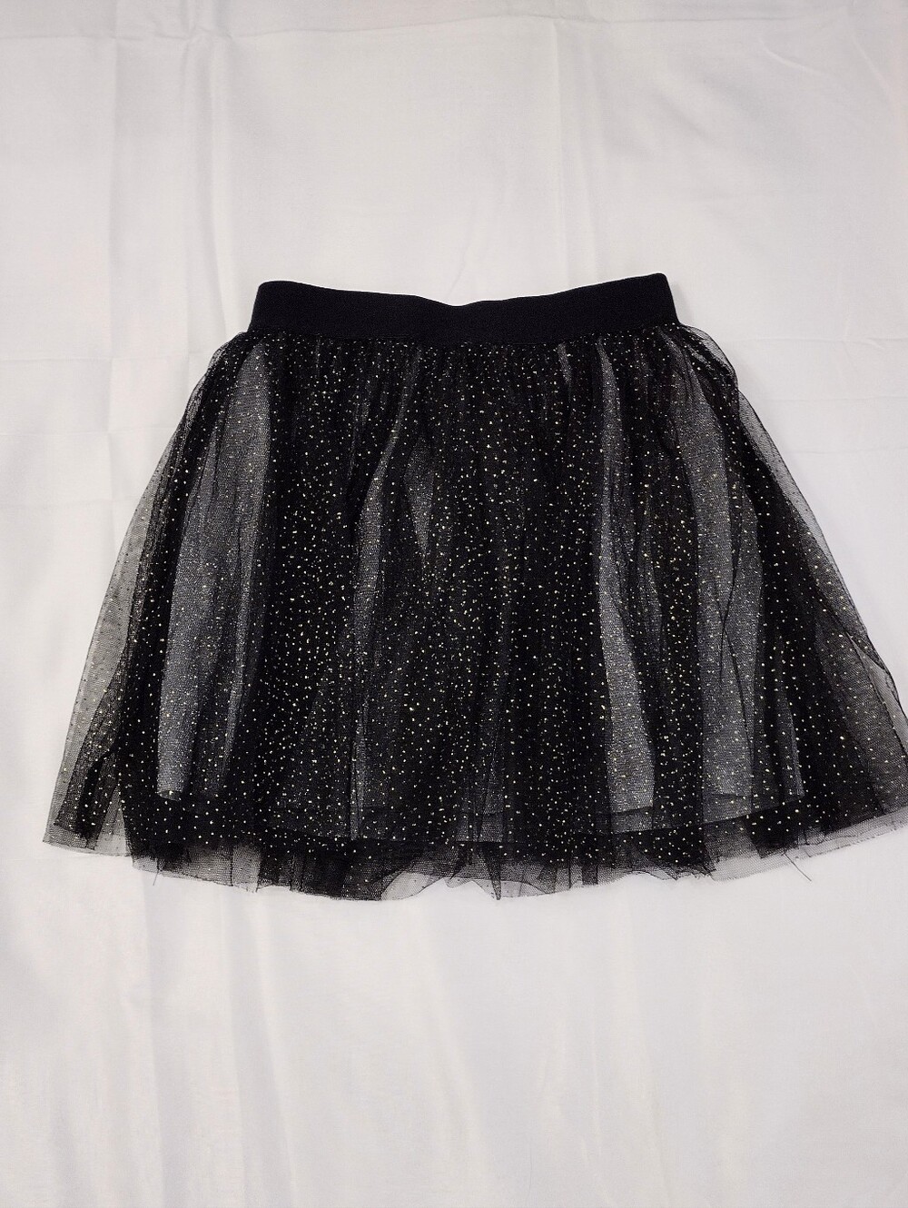 Amy Byers 10-12 Little Girls Black Glitter Tulle Skirt - Sparkle Evening Skirt - Picture 3 of 12